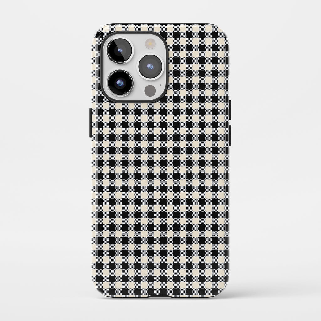 Black Gingham Impact iPhone Case
