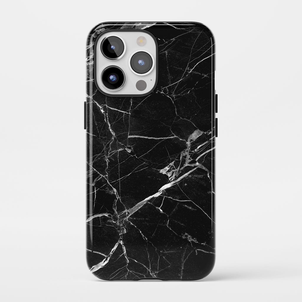 Black Hyper Marble Impact iPhone Case