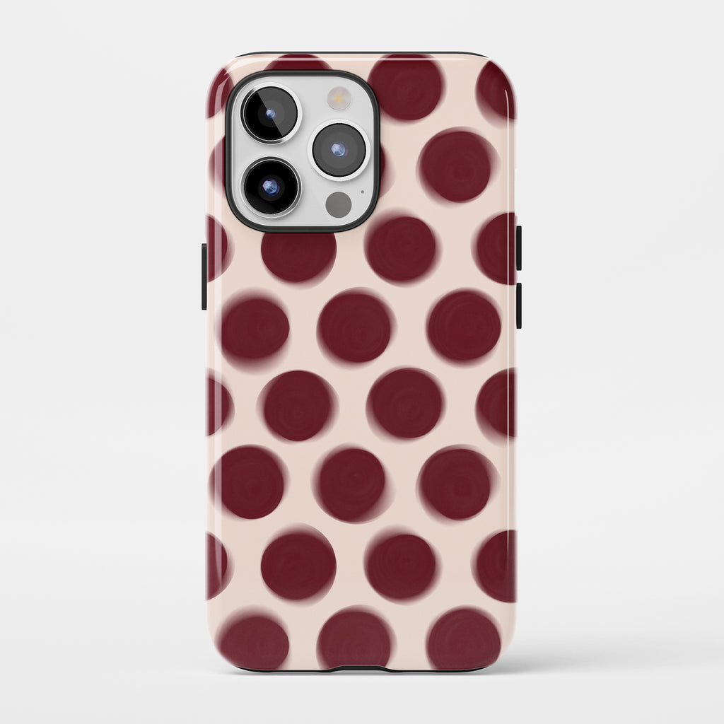 Burgundy Dot Impact iPhone Case