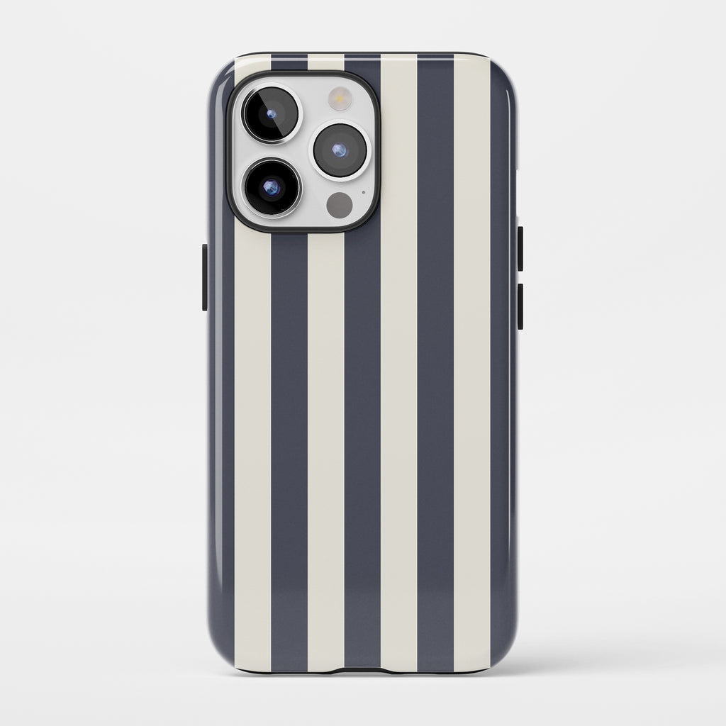 Navy Stripe Impact iPhone Case