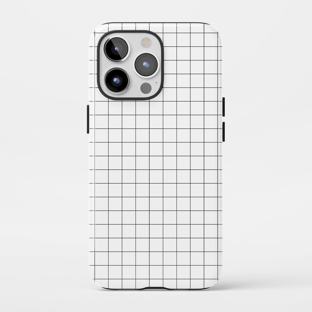 White Grid Impact iPhone Case