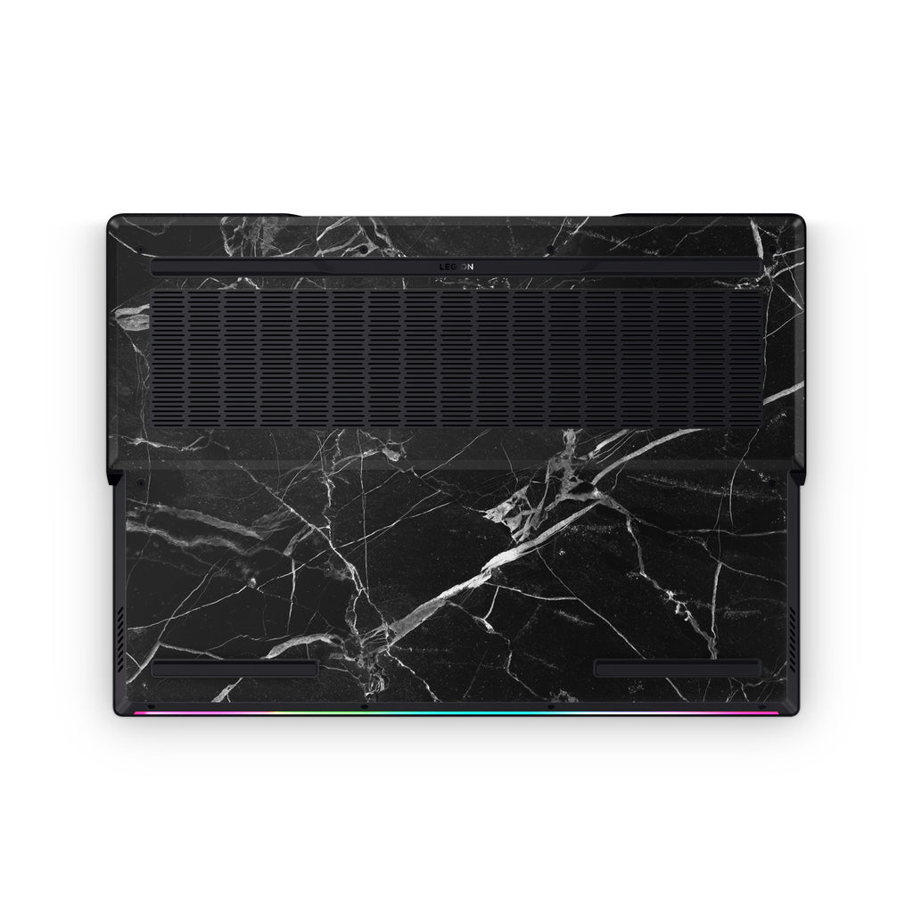 Black Hyper Marble Lenovo Skin Bottom