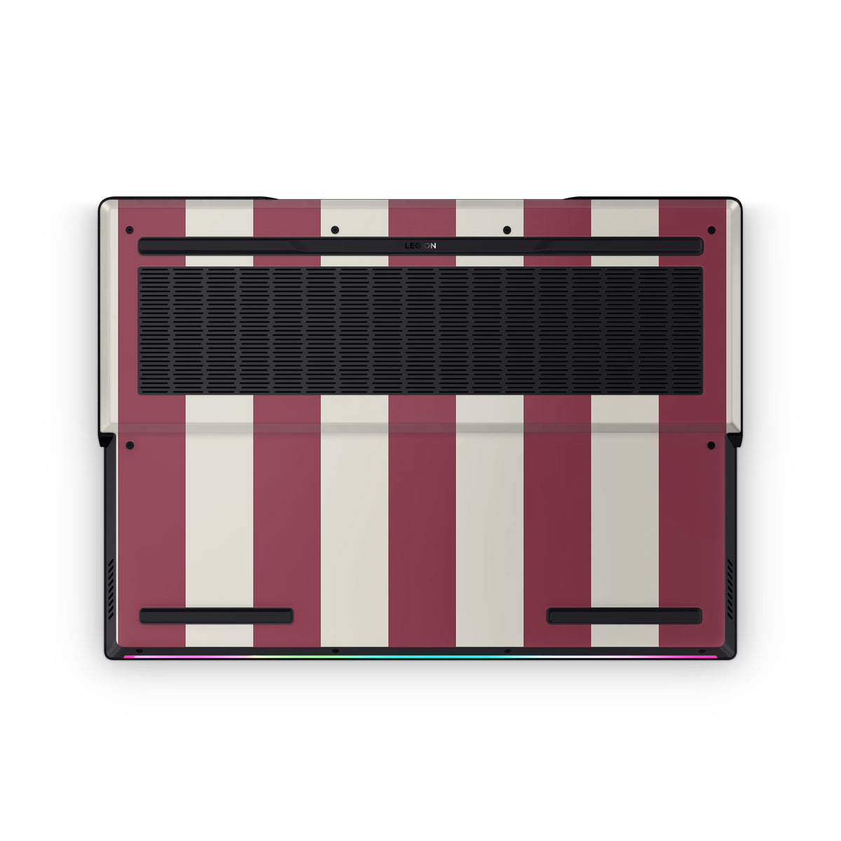 Cranberry Stripe Lenovo Skin Bottom