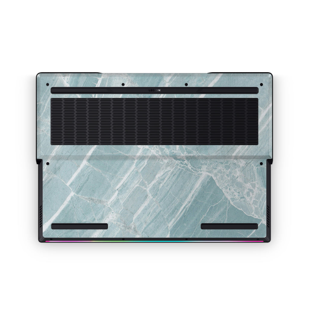 Mint Marble Lenovo Skin Bottom