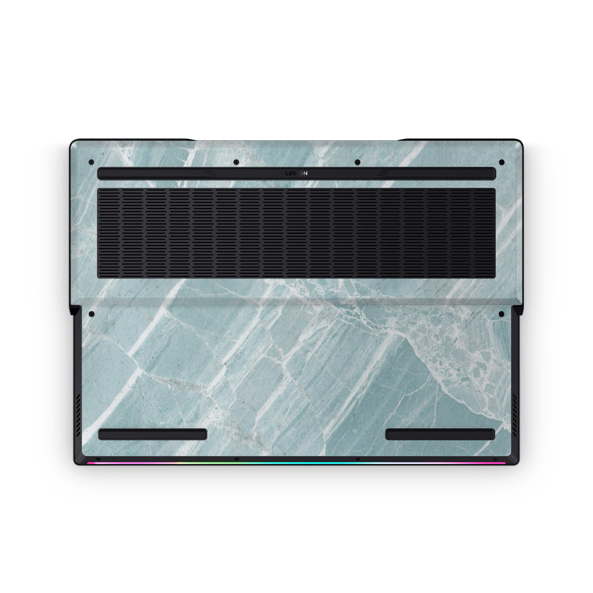 Mint Marble Lenovo Skin Bottom