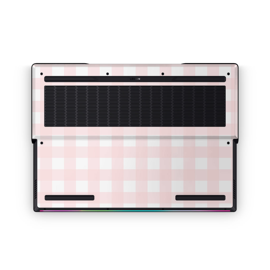 Pink Gingham Lenovo Skin Bottom