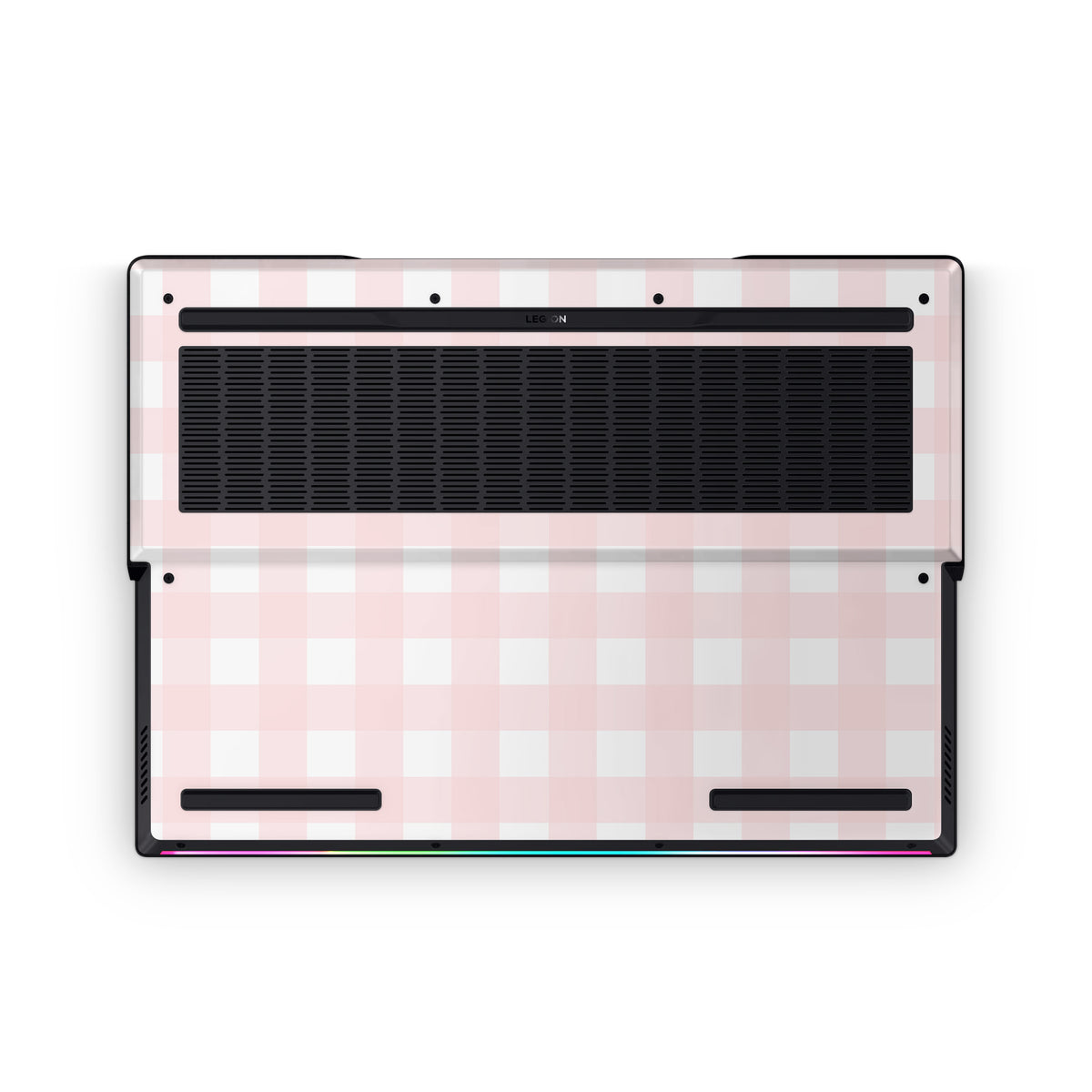 Pink Gingham Lenovo Skin Bottom