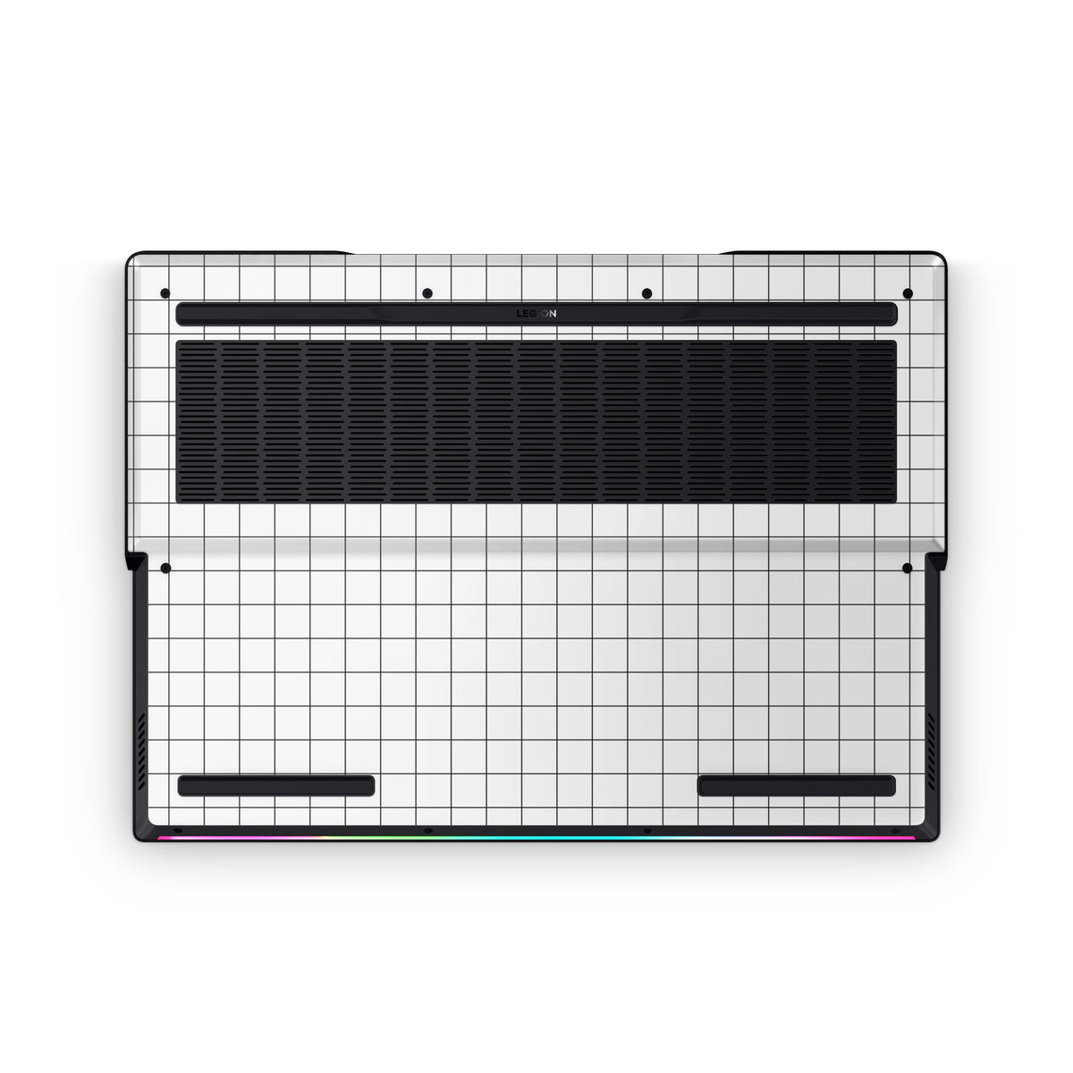 White Grid Line Lenovo Skin Bottom