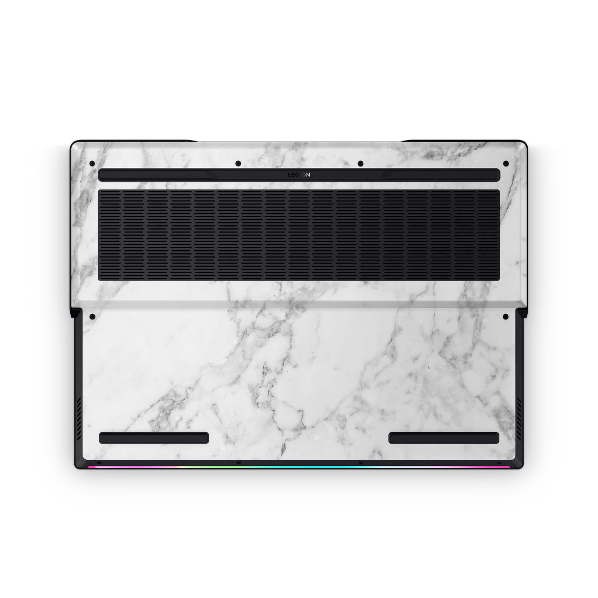 White Marble Lenovo Skin Bottom