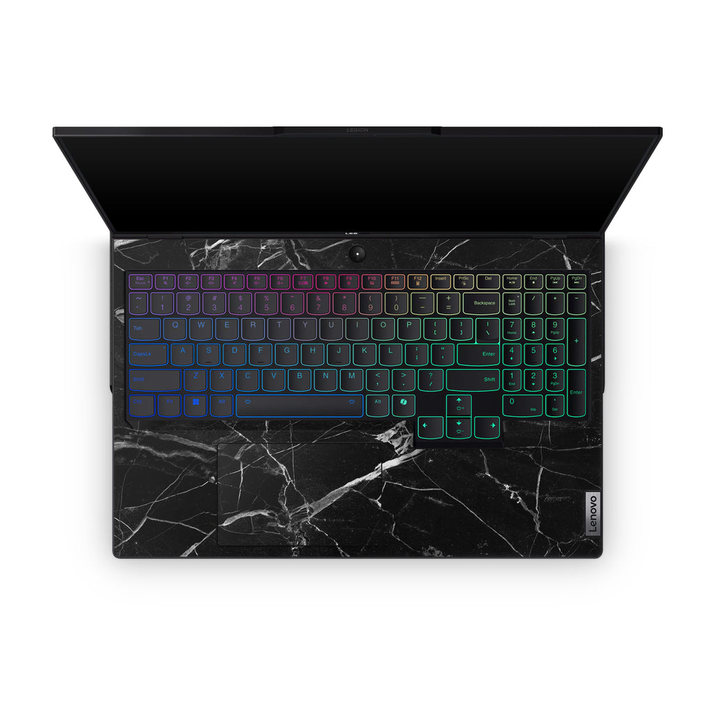 Black Hyper Marble Lenovo Skin Interior