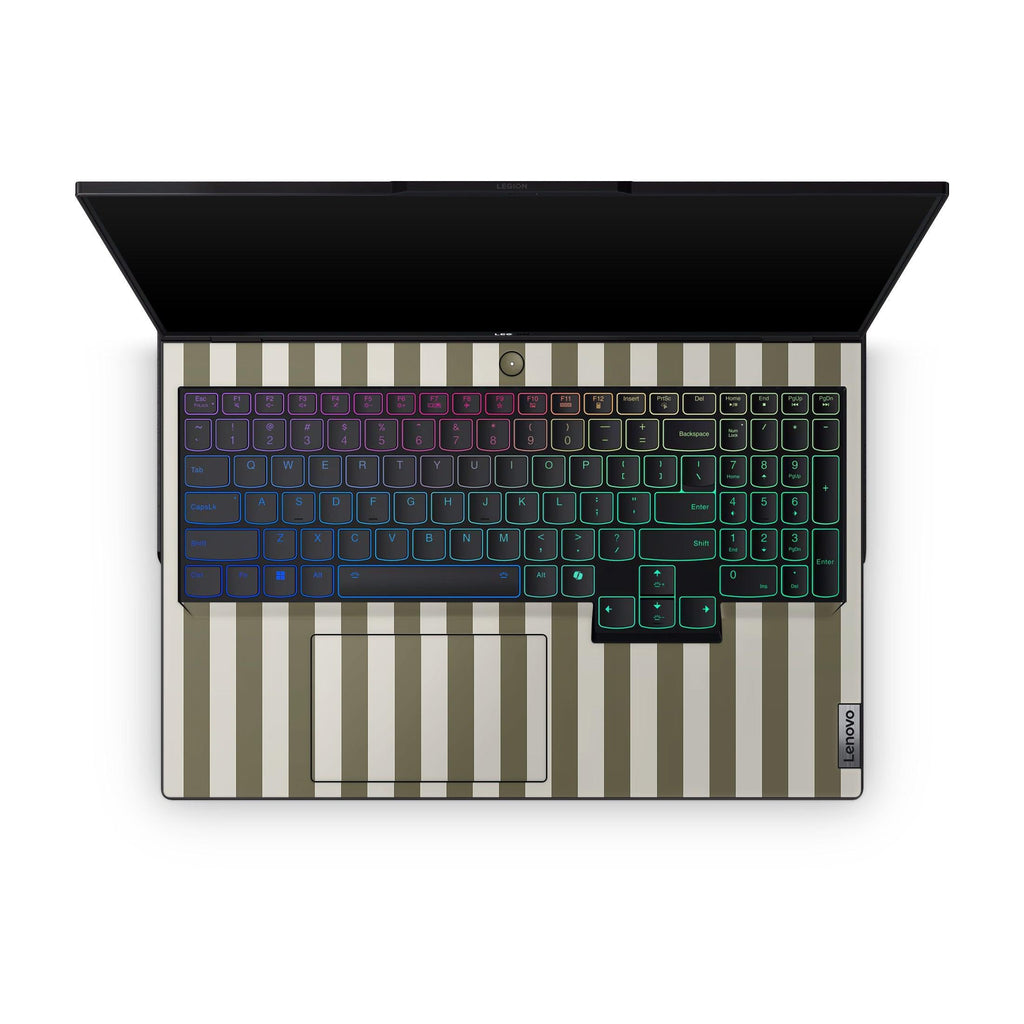 Olive Stripe Lenovo Skin Interior
