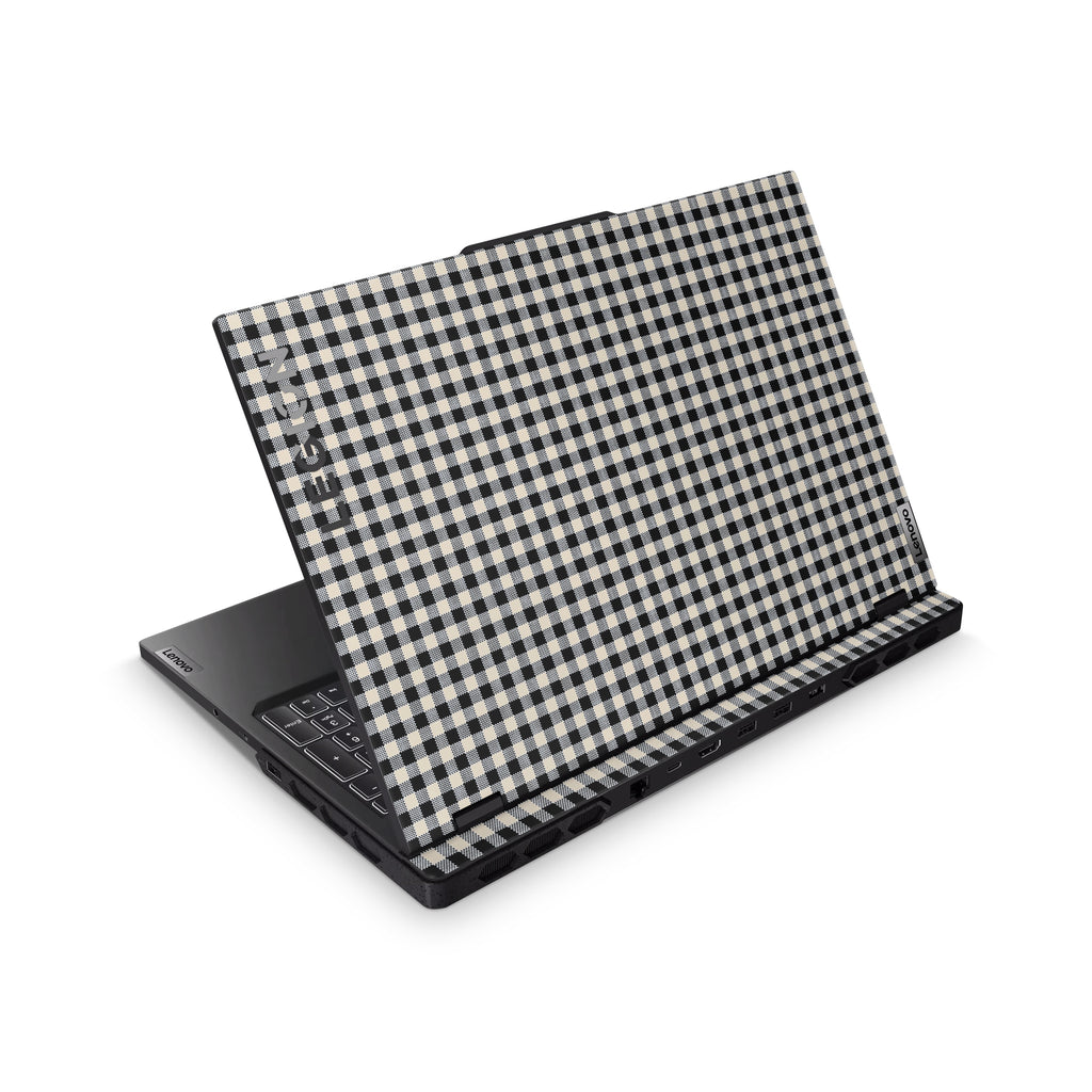 Black Gingham Lenovo Skin Top Coverage