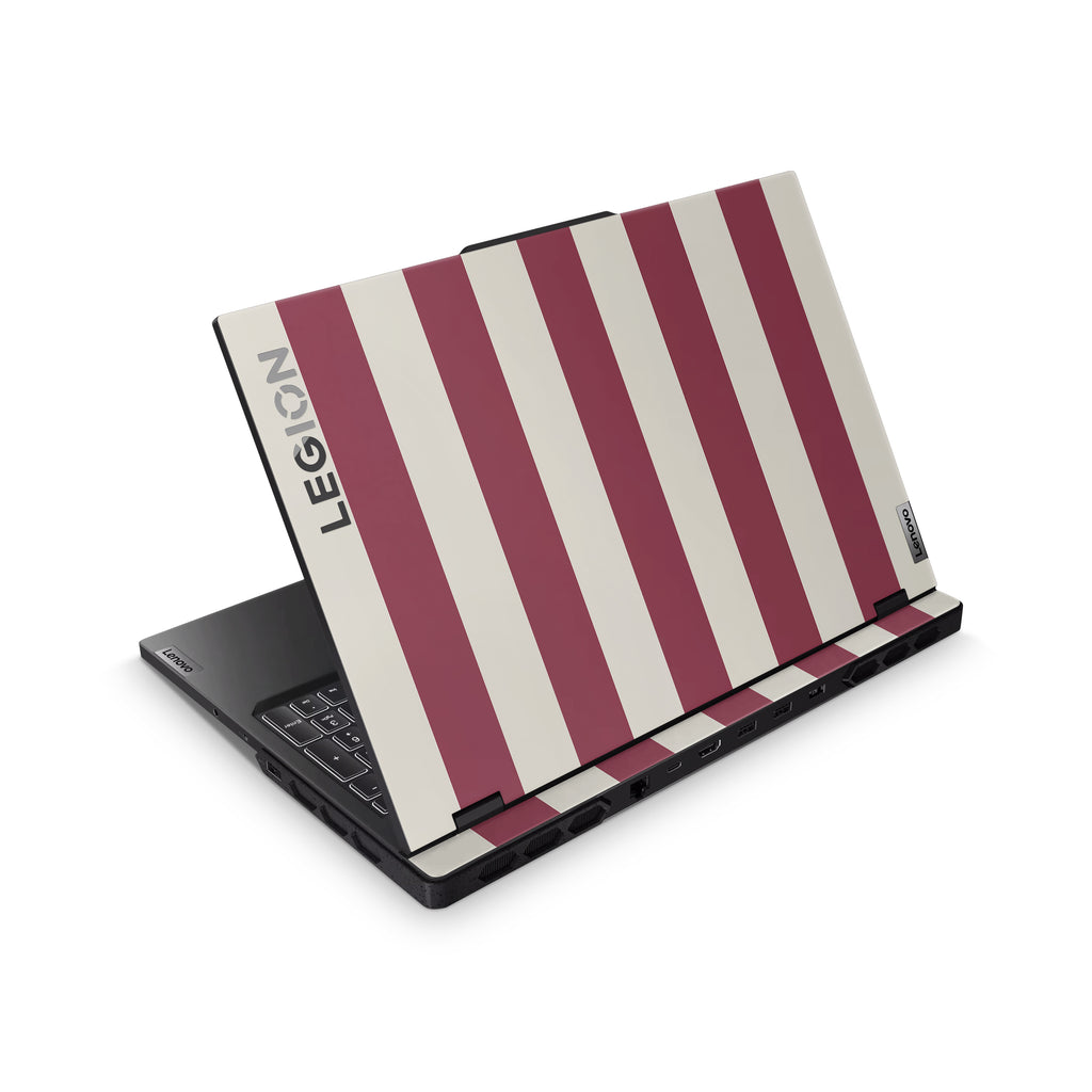 Cranberry Stripe Lenovo Skin Top Coverage