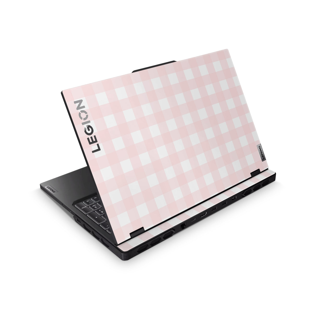 Pink Gingham Lenovo Skin Top Coverage