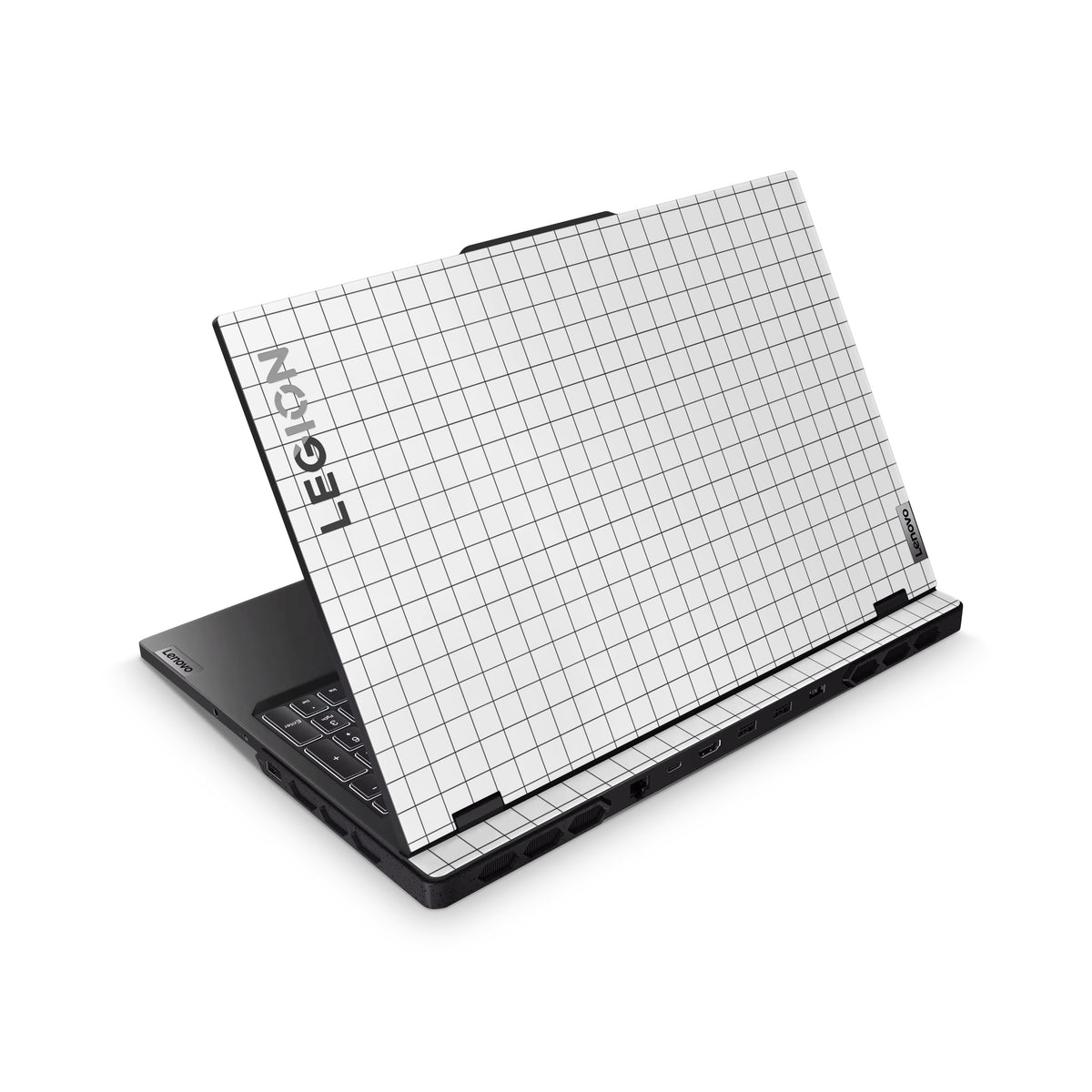 White Grid Line Lenovo Skin Top Coverage