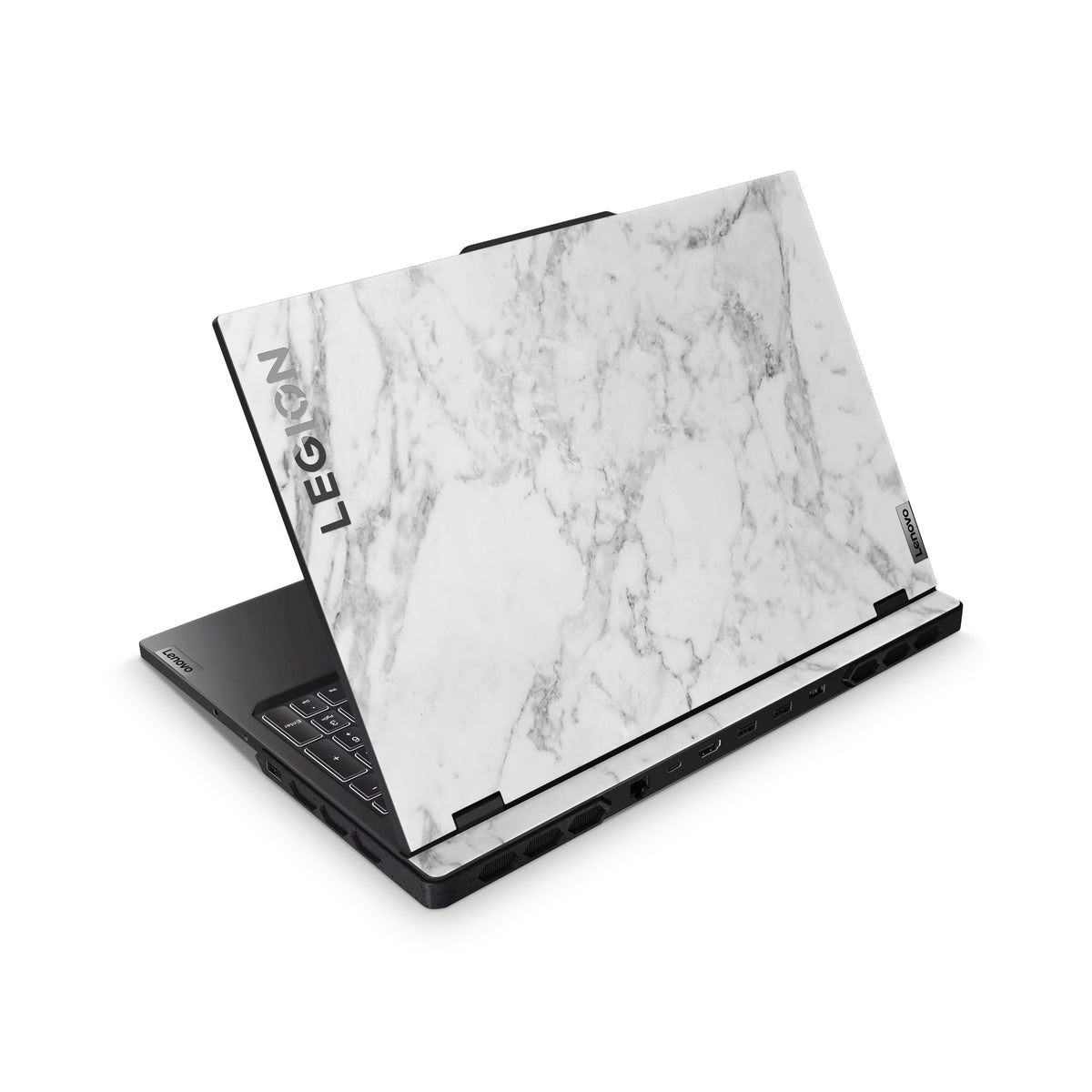 White Marble Lenovo Skin Top Coverage