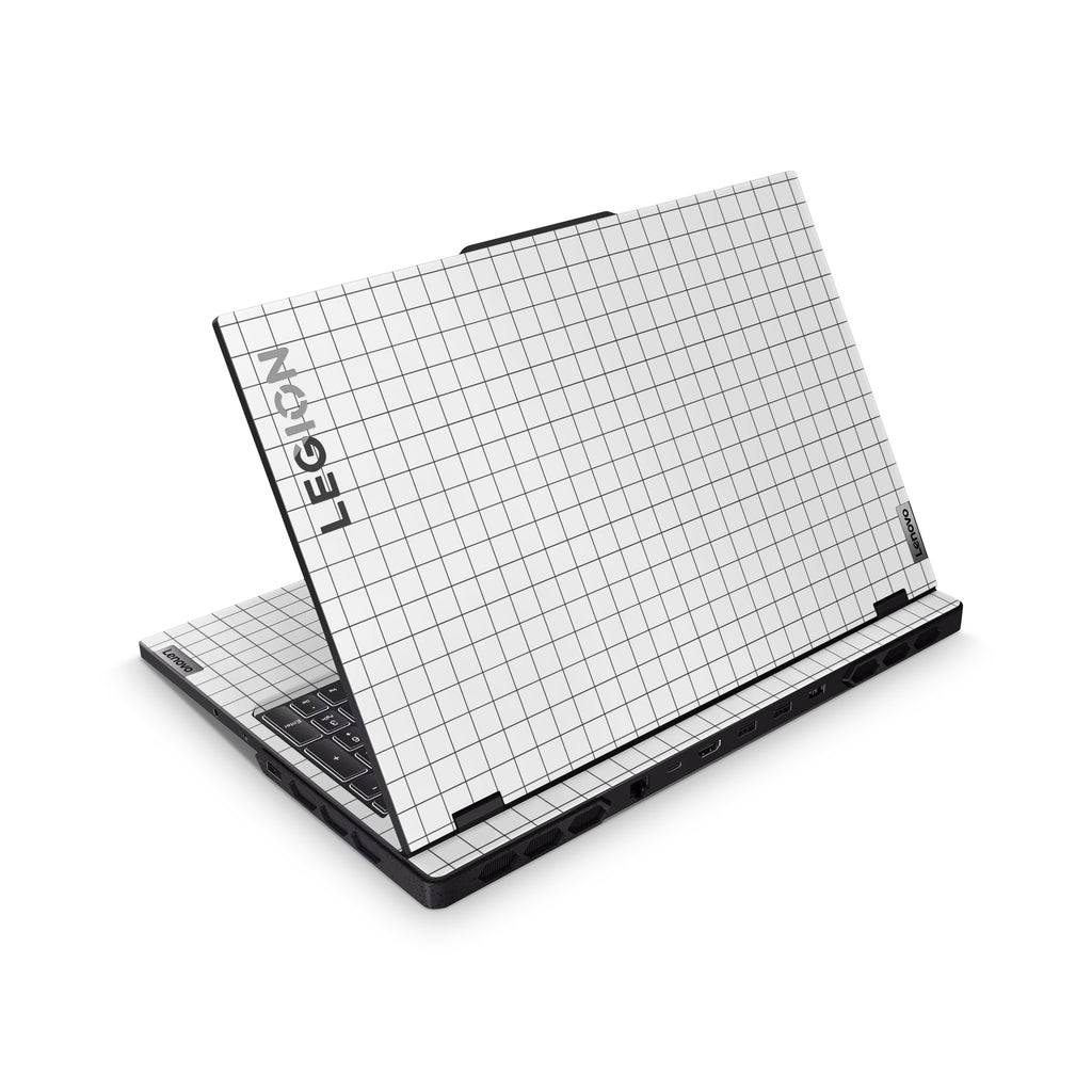 White Grid Line Lenovo Skin Full Coverage