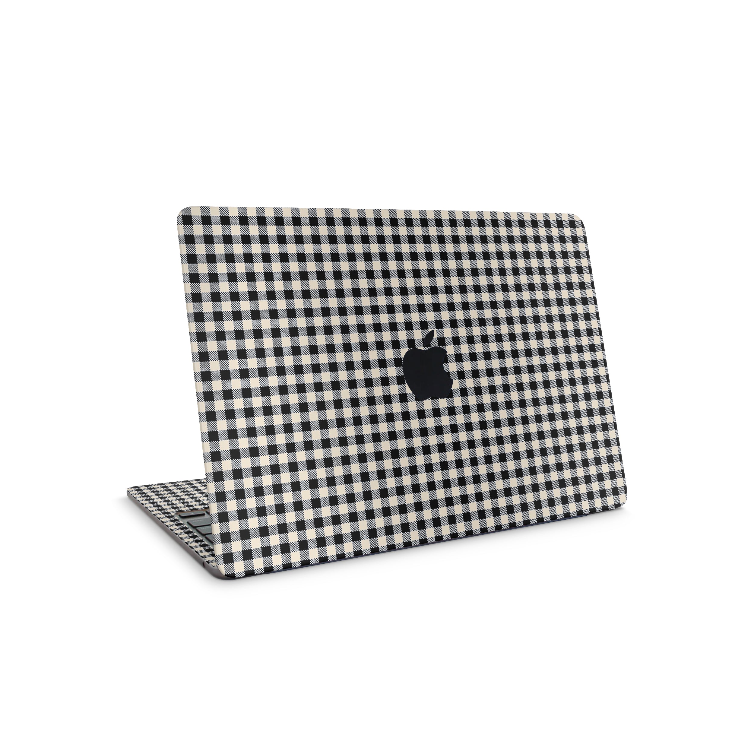 Black Gingham MacBook Skin + Case