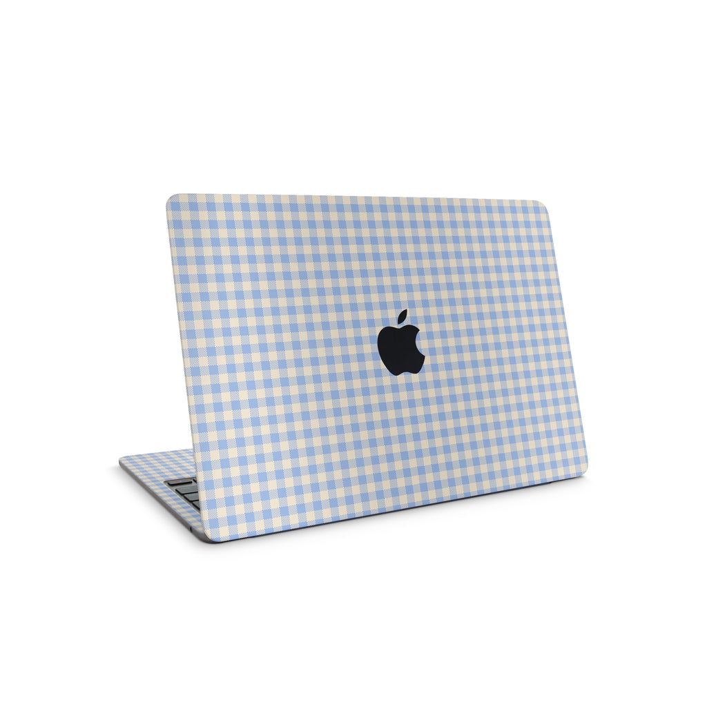 Blue Gingham MacBook Skin + Case