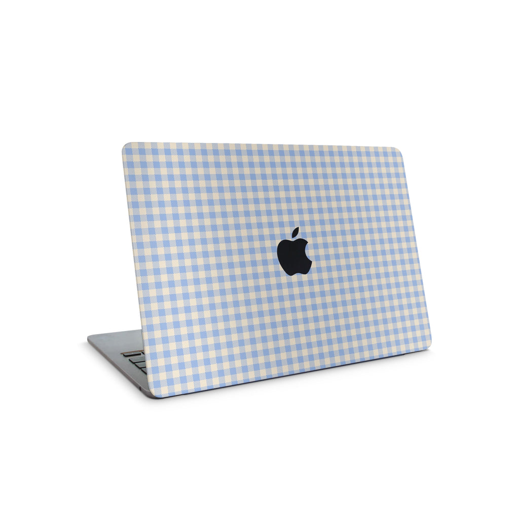 Blue Gingham MacBook Skin + Case