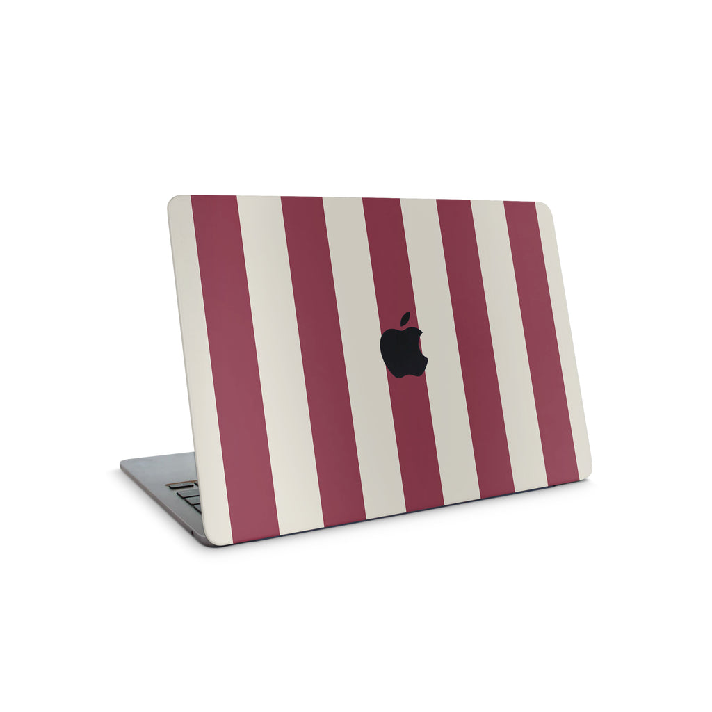 Cranberry Stripe MacBook Skin + Case