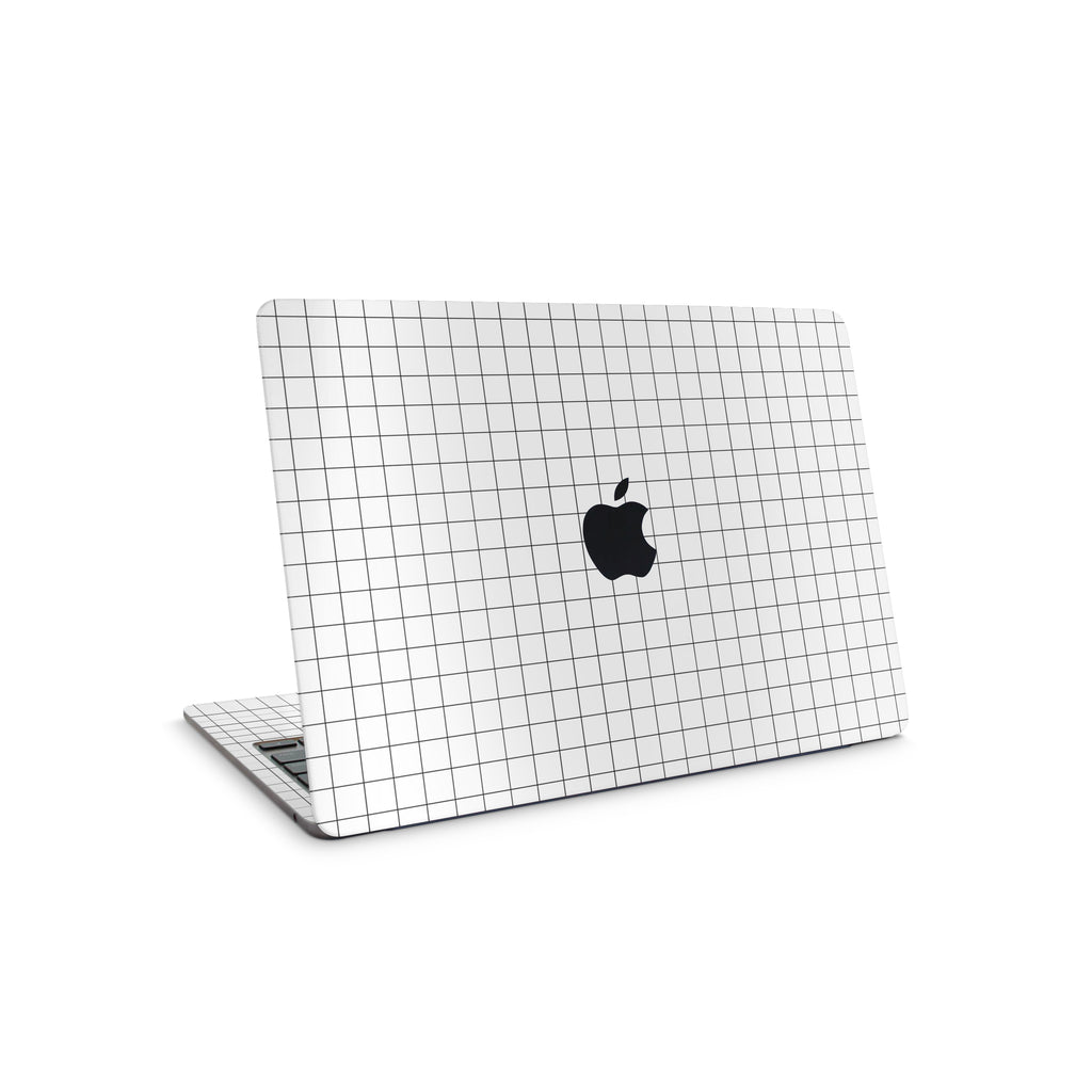 White Grid MacBook Skin + Case