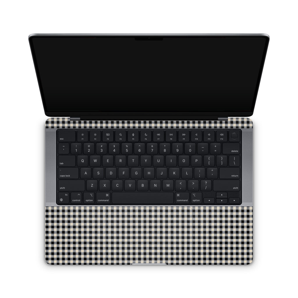 Black Gingham MacBook Skin + Case