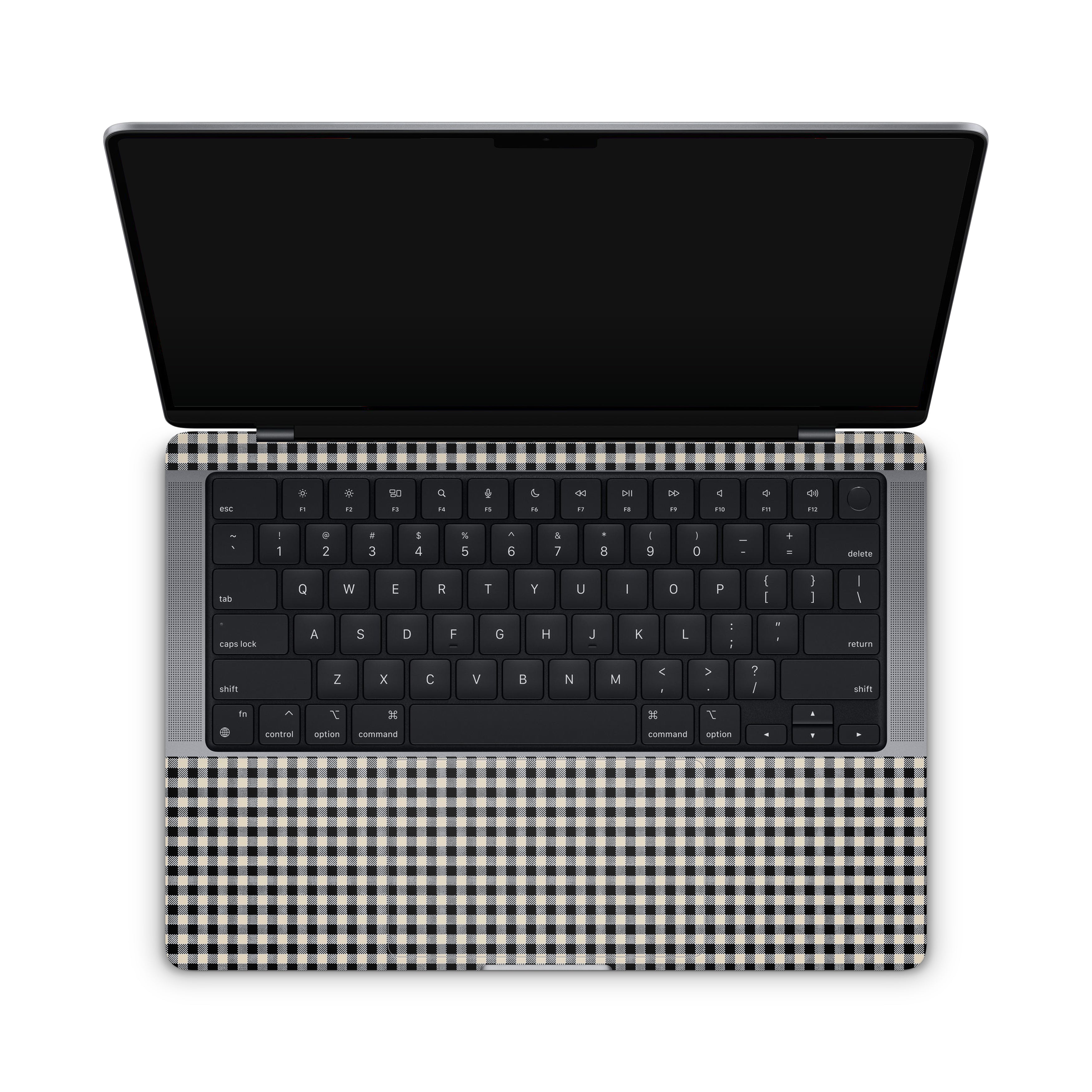 Black Gingham MacBook Skin + Case