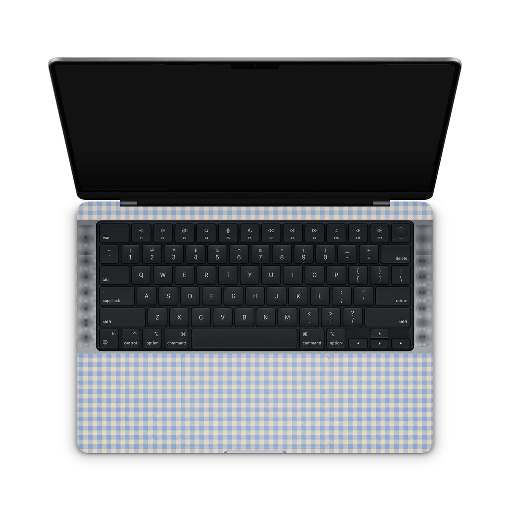 Blue Gingham MacBook Skin + Case