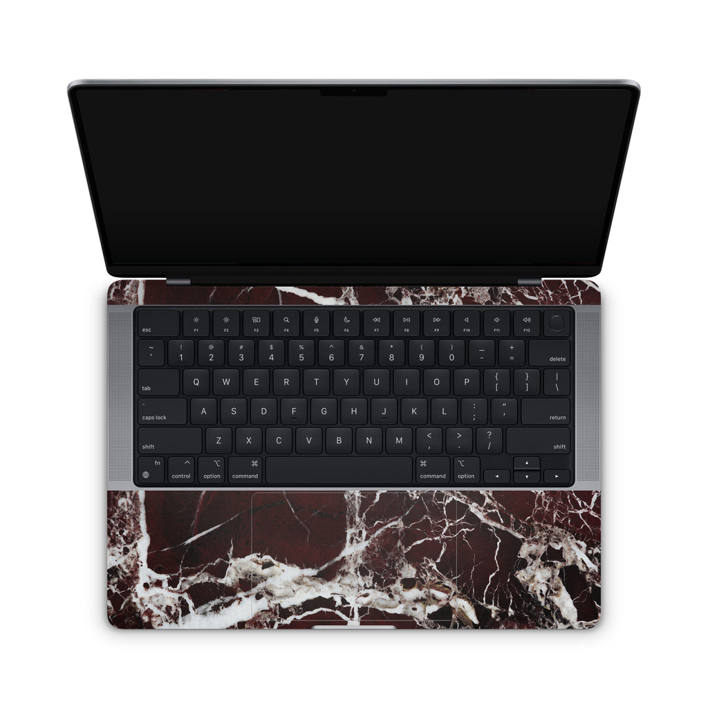 Burgundy Marble MacBook Skin + Case