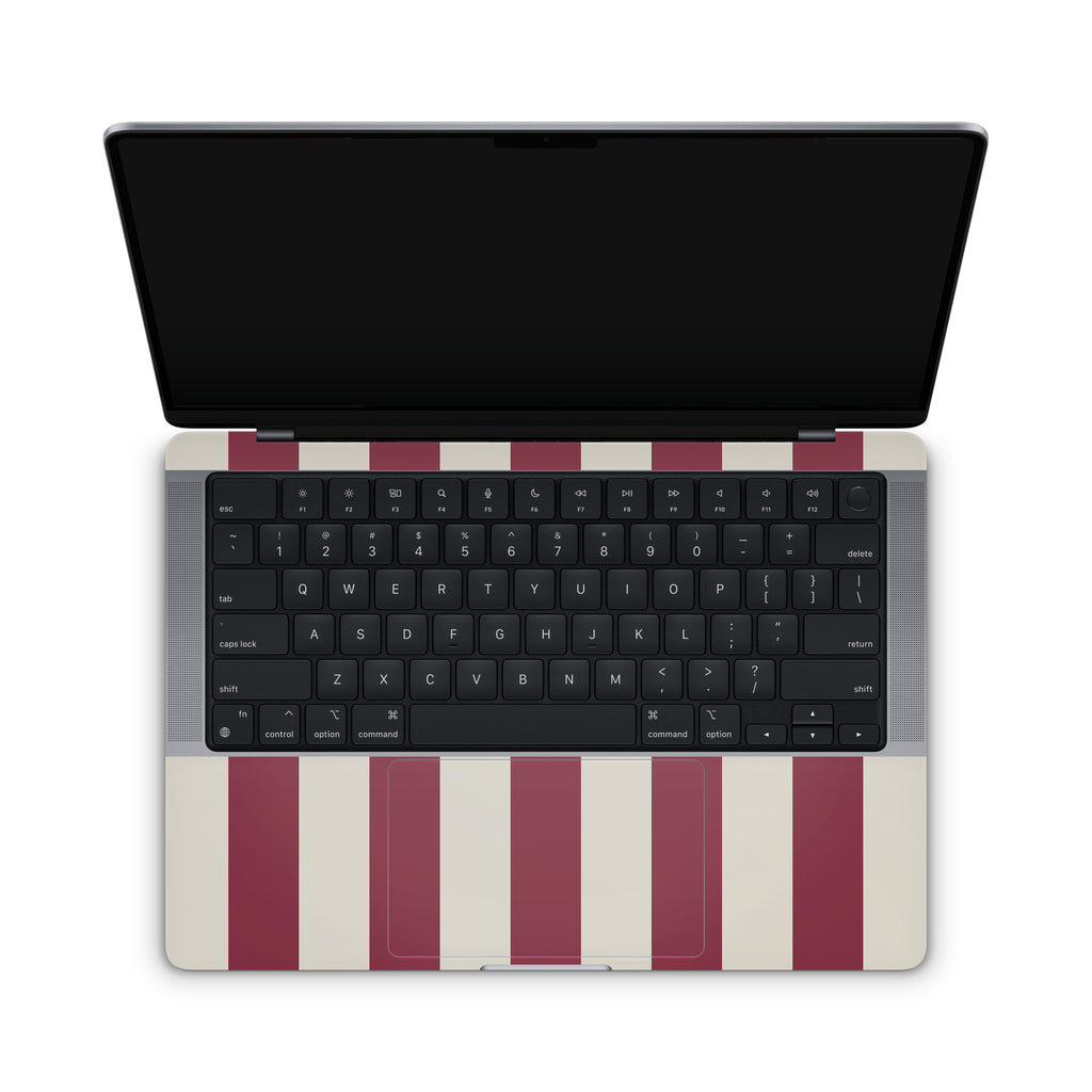 Cranberry Stripe MacBook Skin + Case