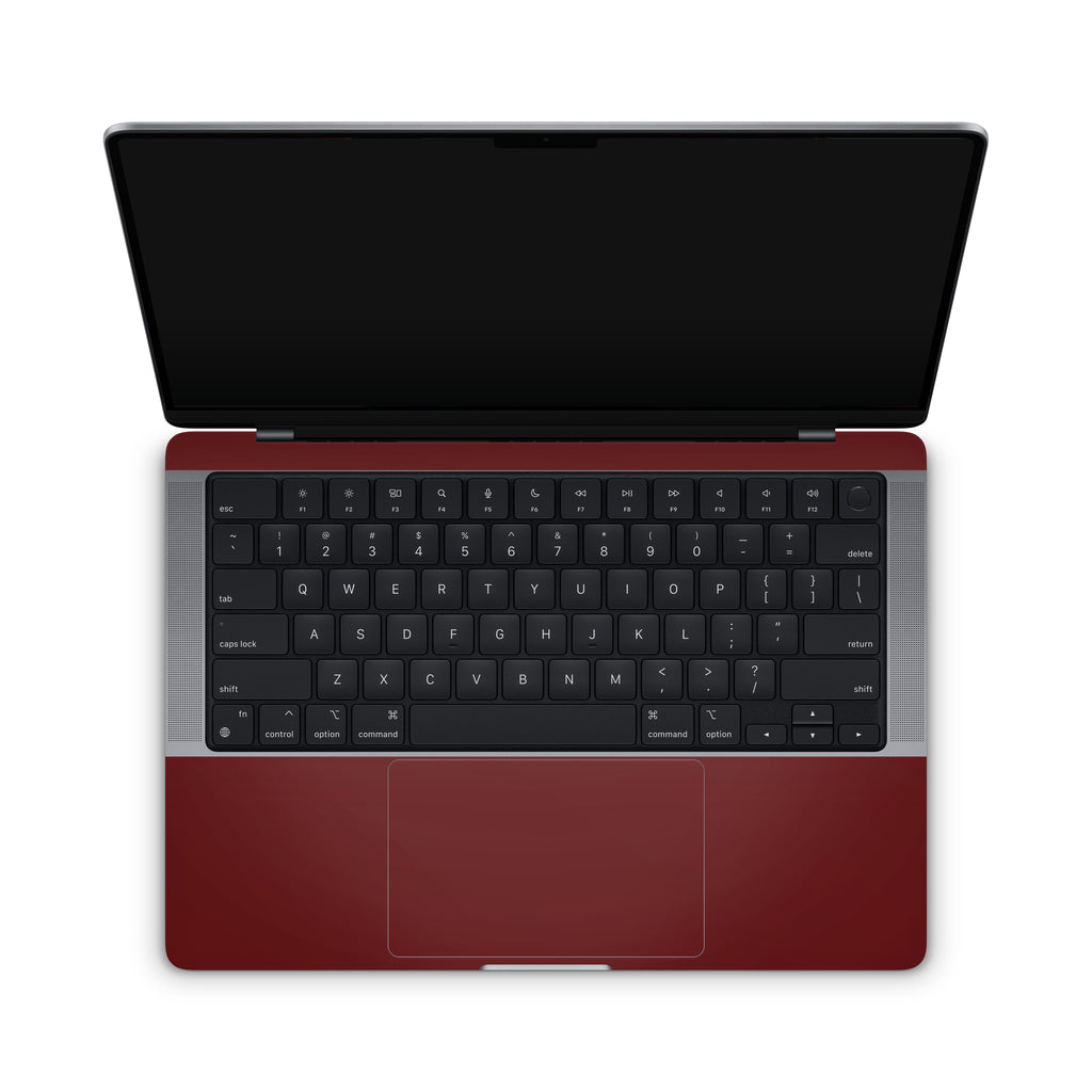 Deep Red MacBook Skin + Case