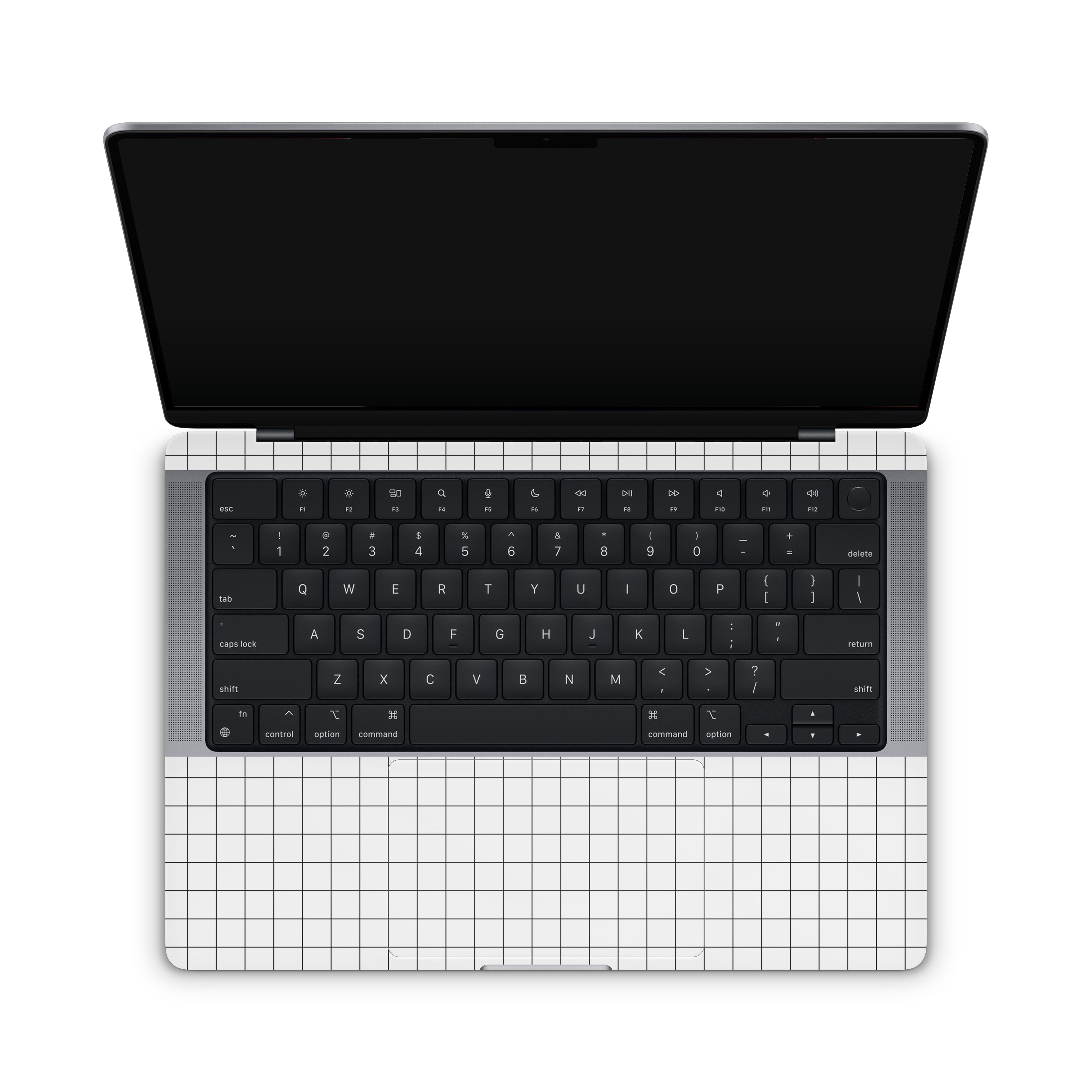 White Grid MacBook Skin + Case