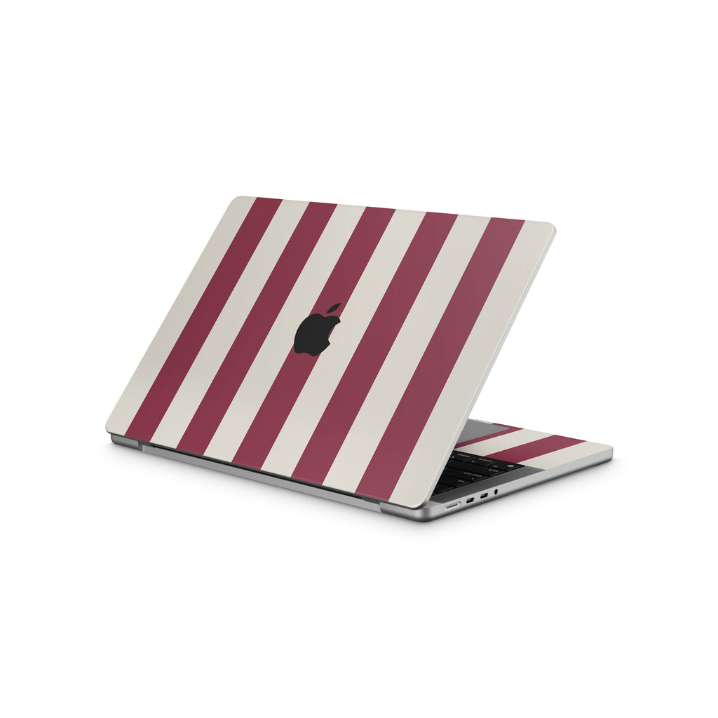 Cranberry Stripe MacBook Skin + Case