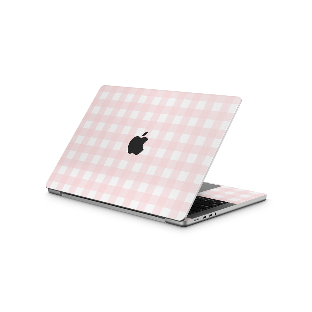 Pink Gingham MacBook Skin + Case