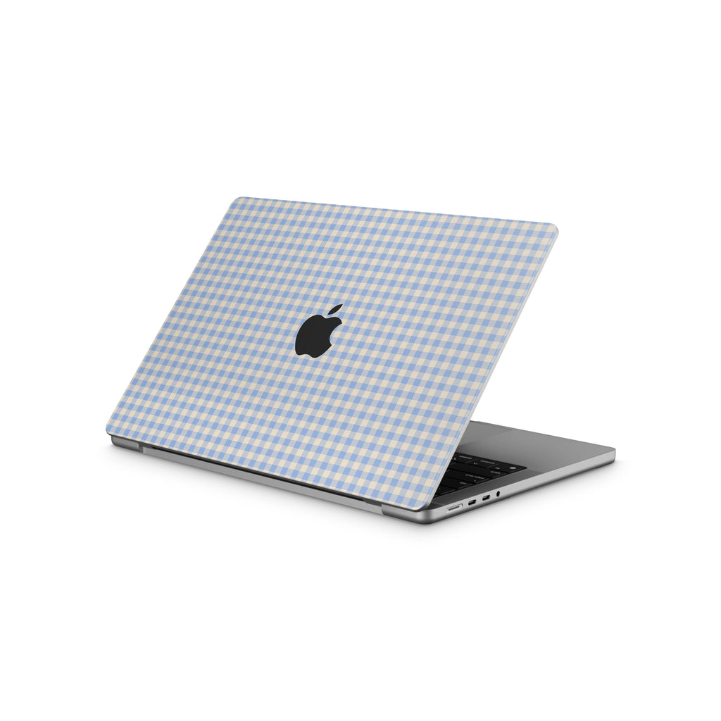 Blue Gingham MacBook Skin + Case