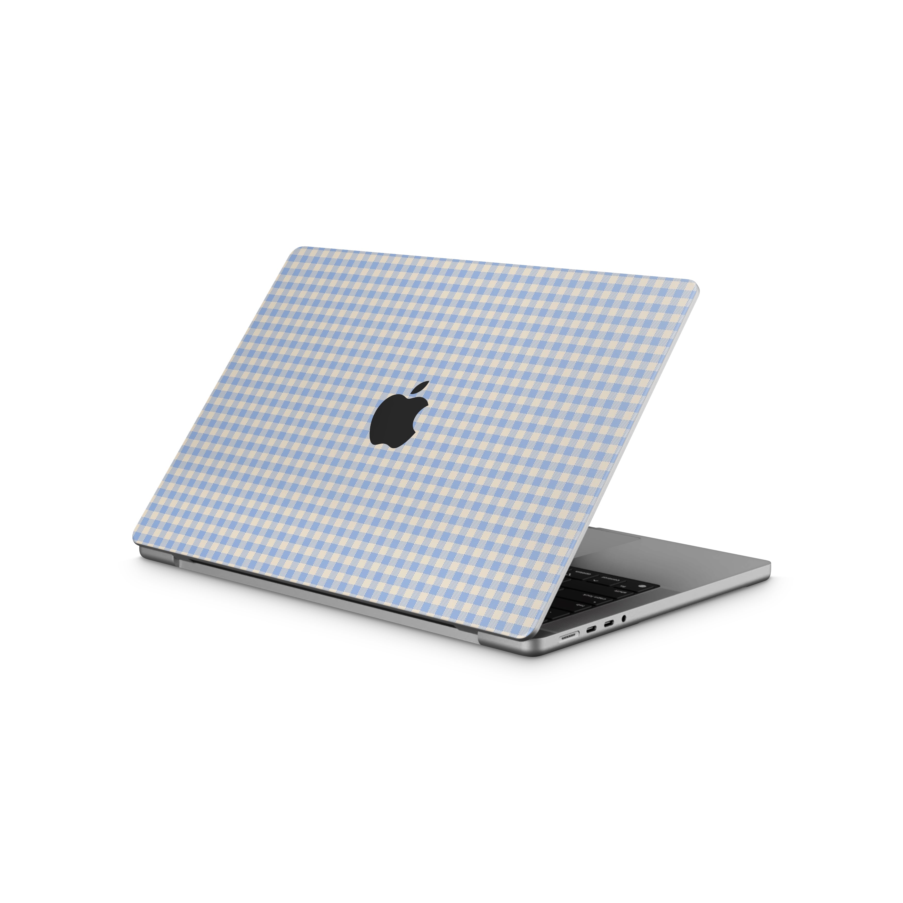 Blue Gingham MacBook Skin + Case