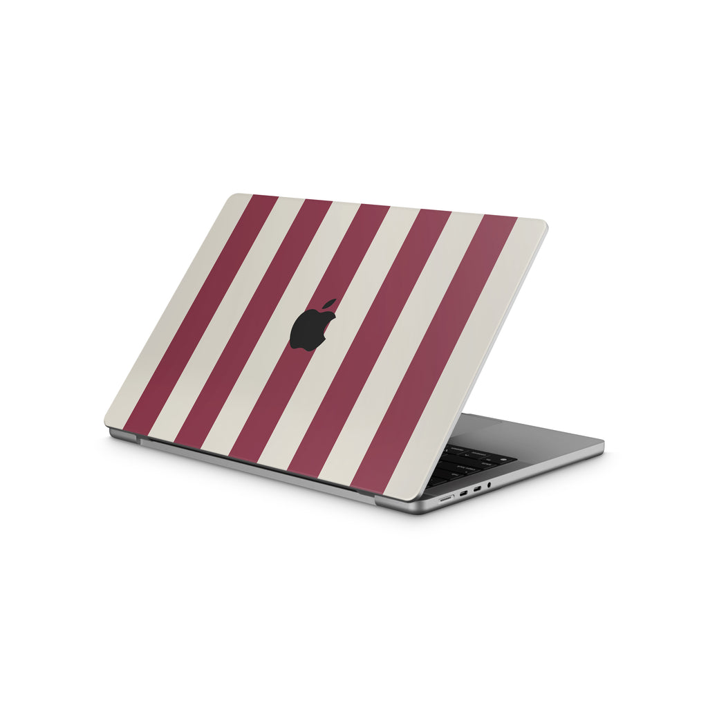 Cranberry Stripe MacBook Skin + Case