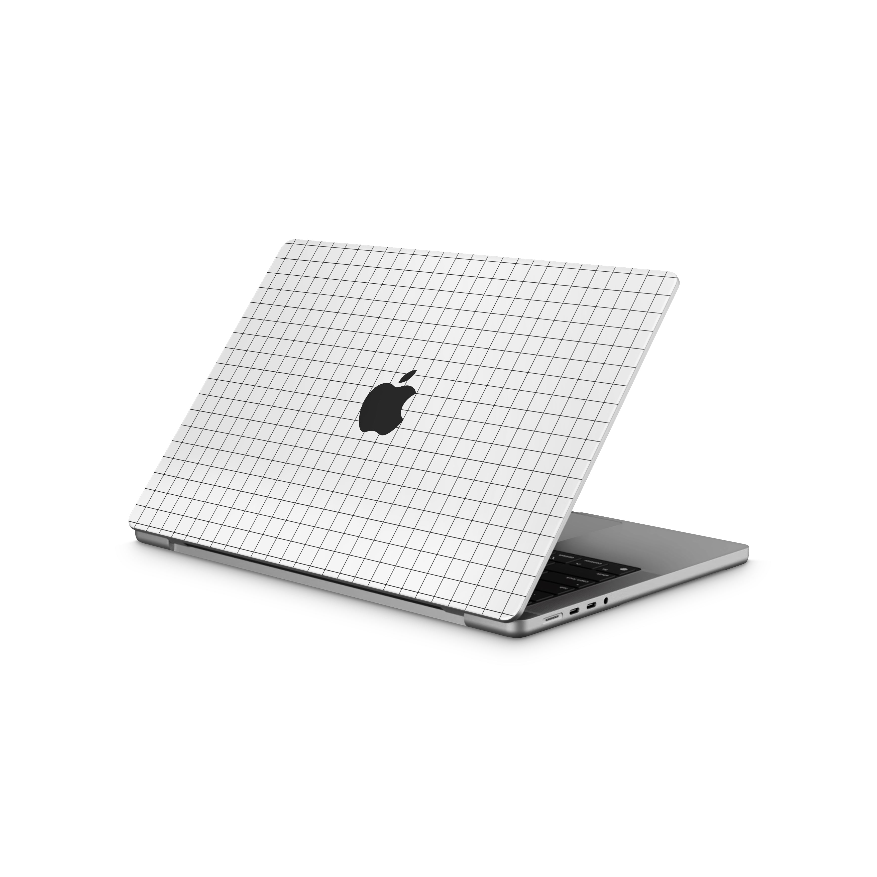White Grid MacBook Skin + Case