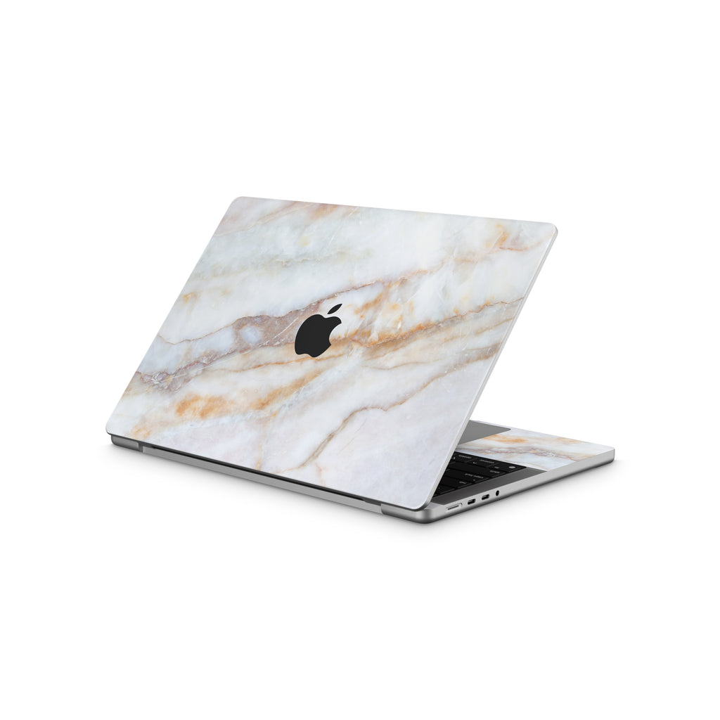 Vanilla Marble MacBook Skin + Case