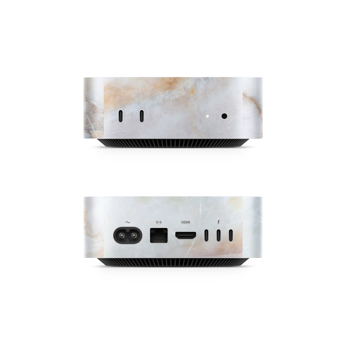 Vanilla Marble Mac Mini Skin Side View (M4-M6)