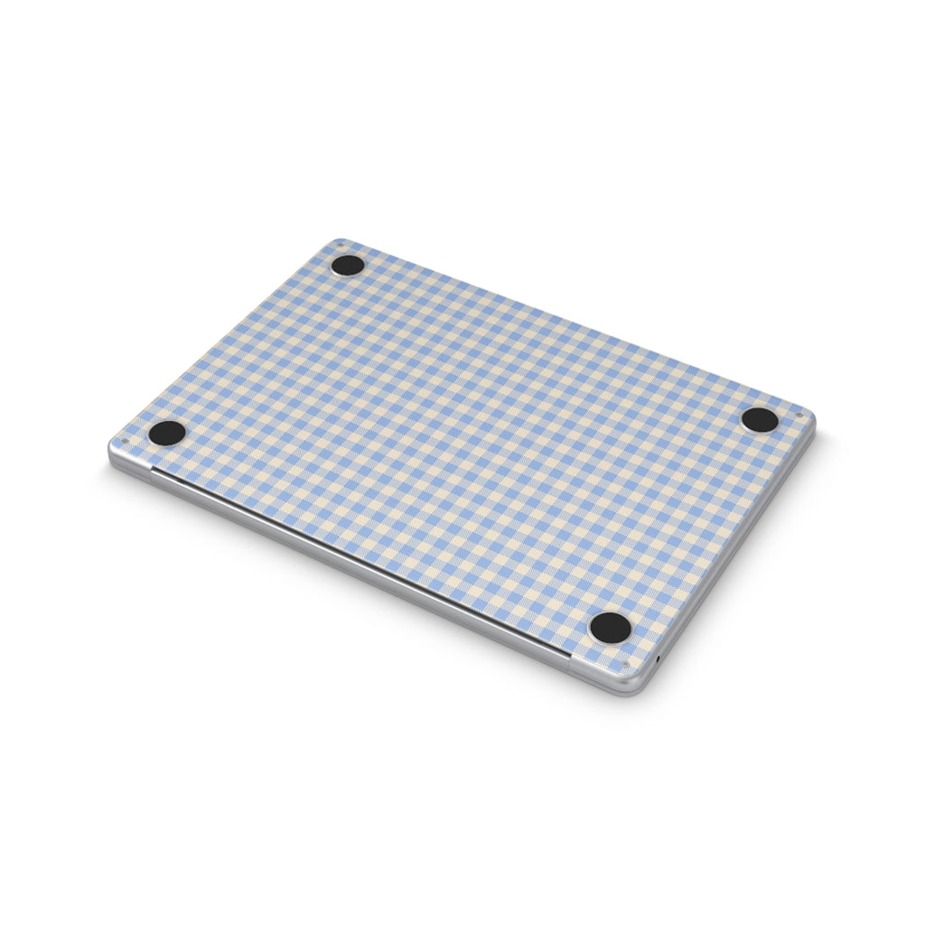 Blue Gingham MacBook Skin + Case