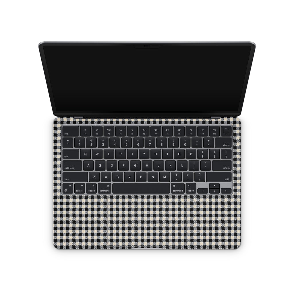 Black Gingham MacBook Skin + Case