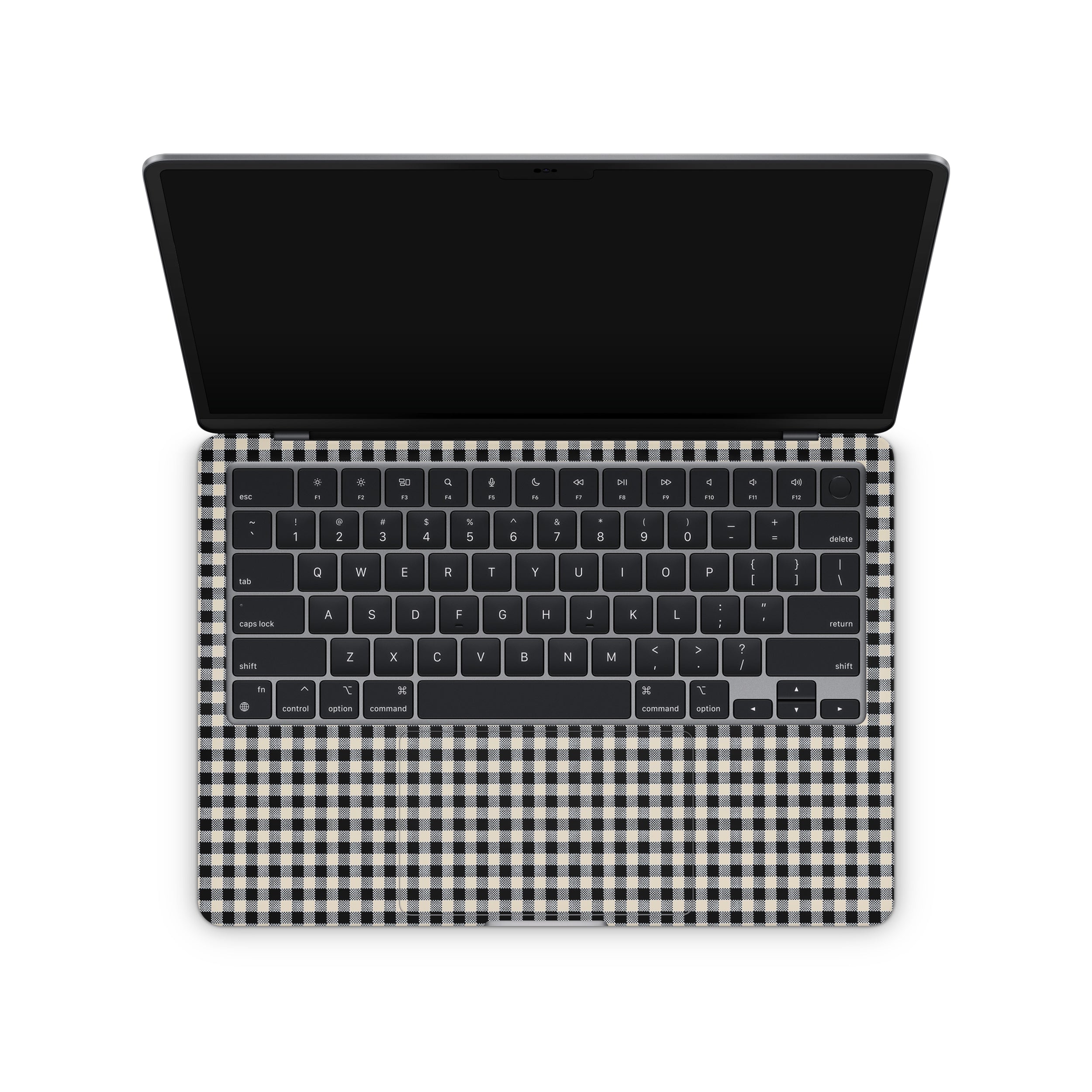 Black Gingham MacBook Skin + Case