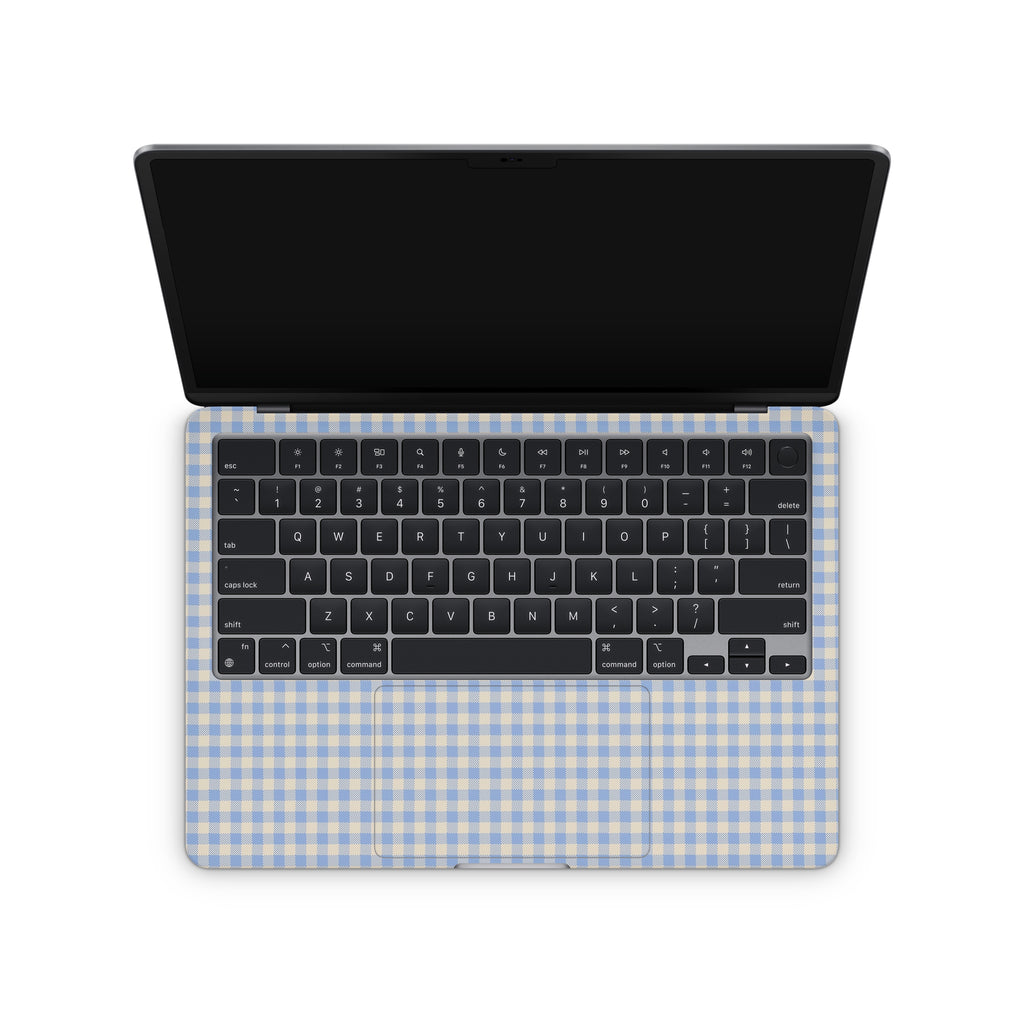 Blue Gingham MacBook Skin + Case