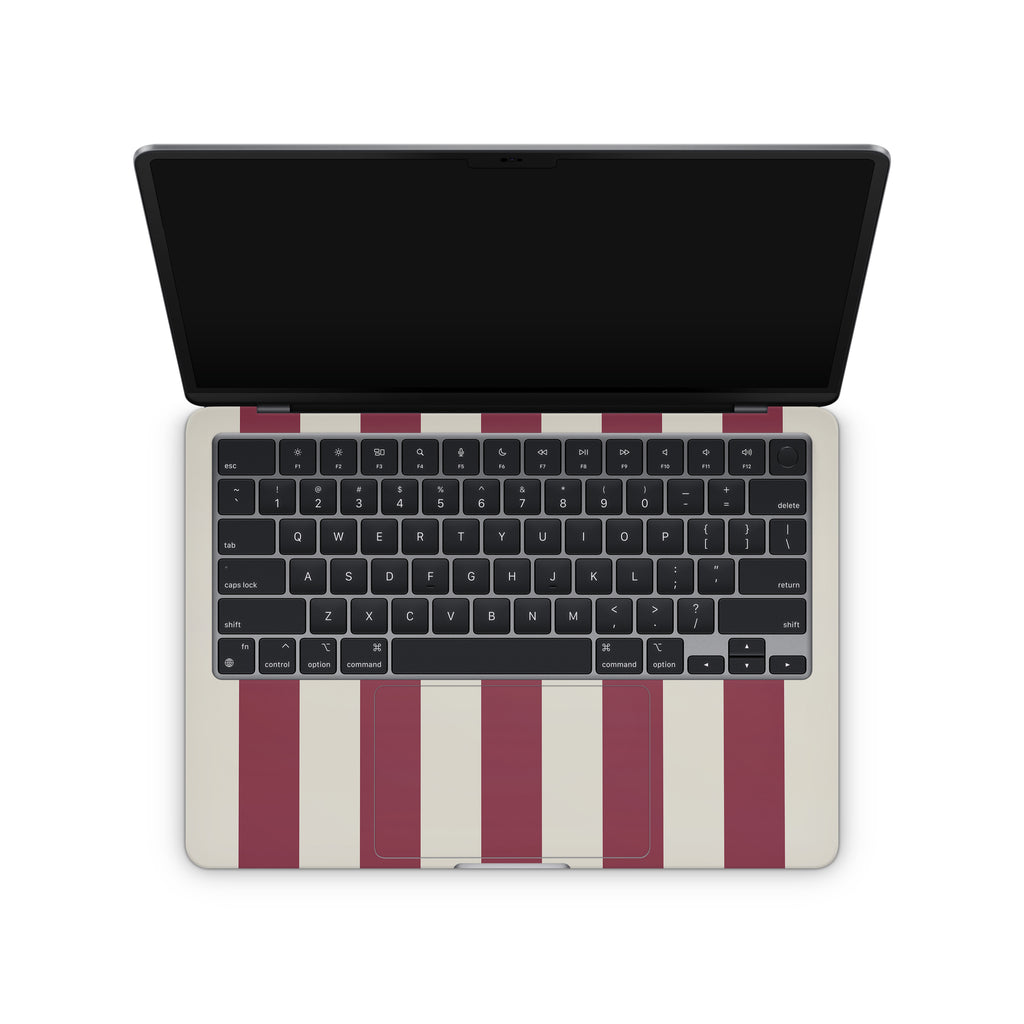 Cranberry Stripe MacBook Skin + Case