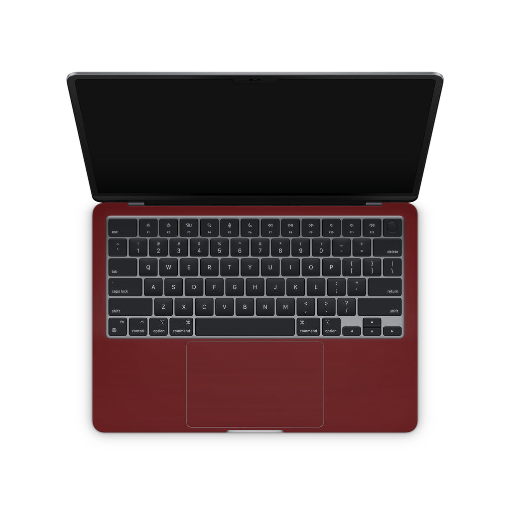 Deep Red MacBook Skin + Case