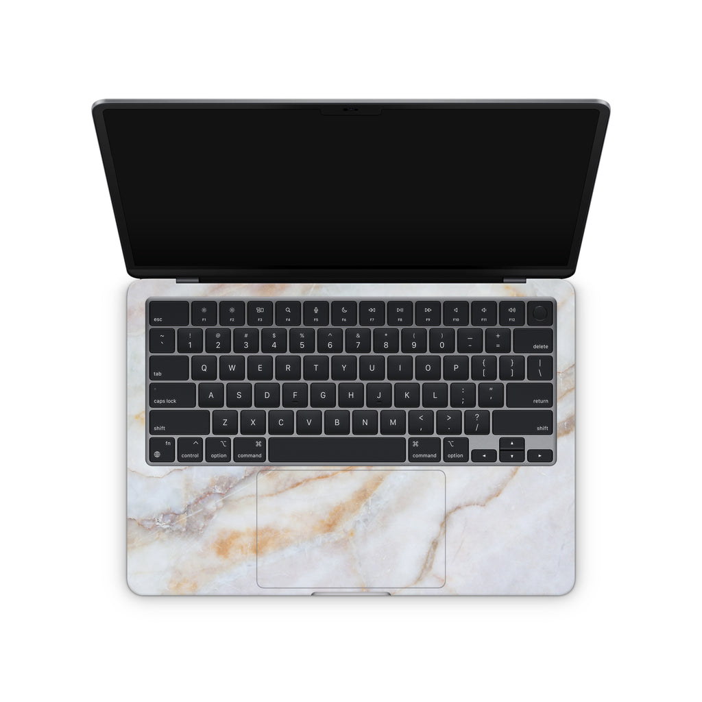 Vanilla Marble MacBook Skin + Case