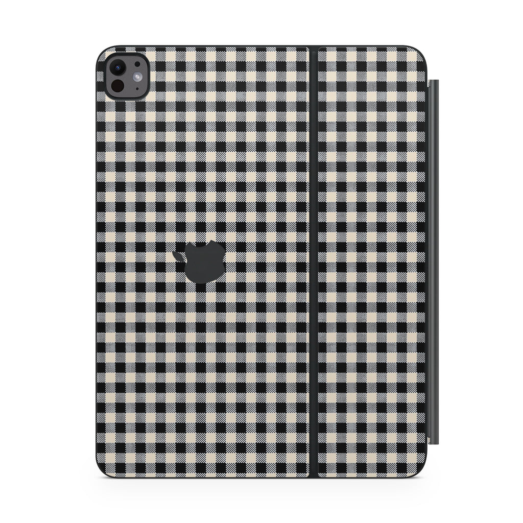 Black Gingham Magic Keyboard Skin for iPad