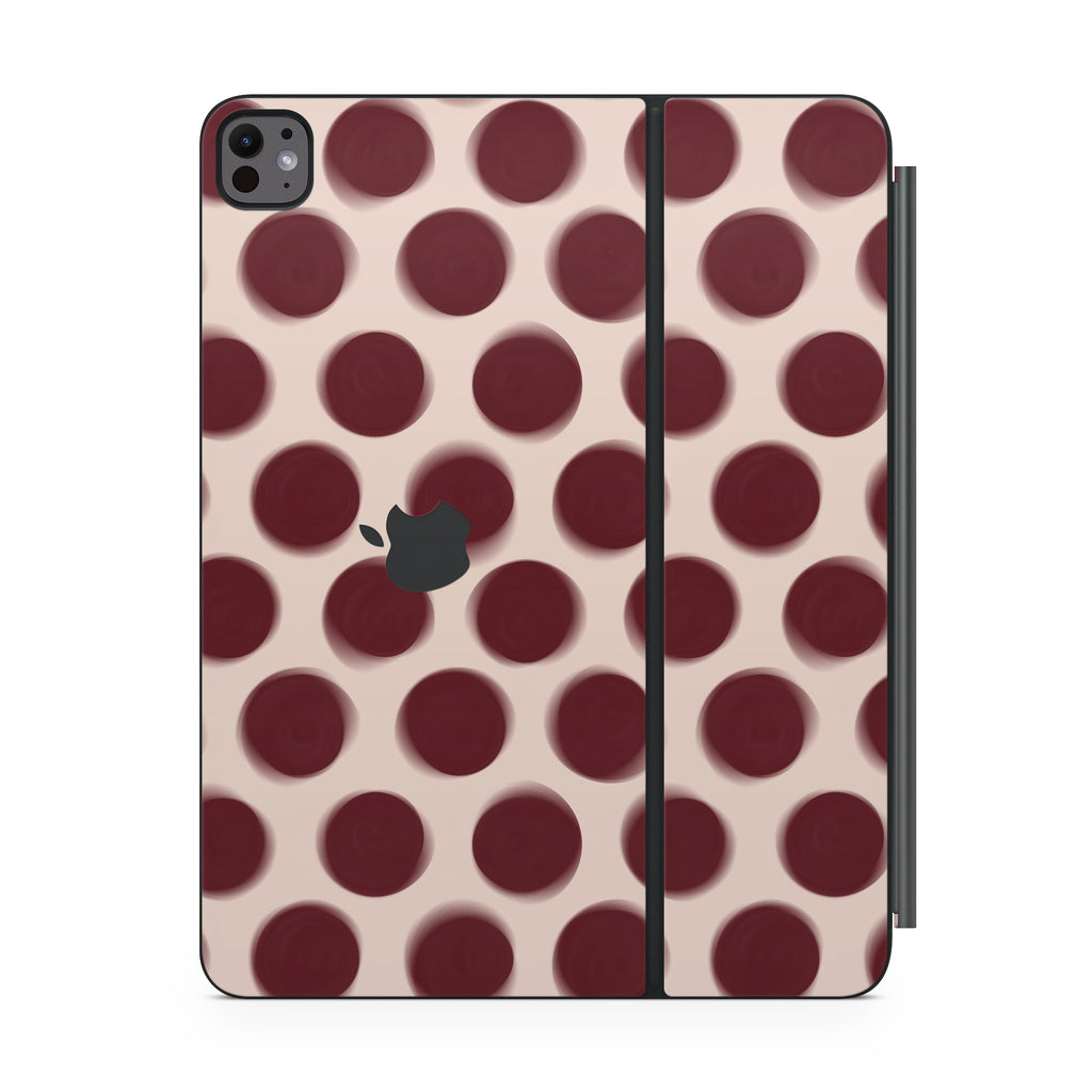Burgundy Dot Magic Keyboard Skin for iPad